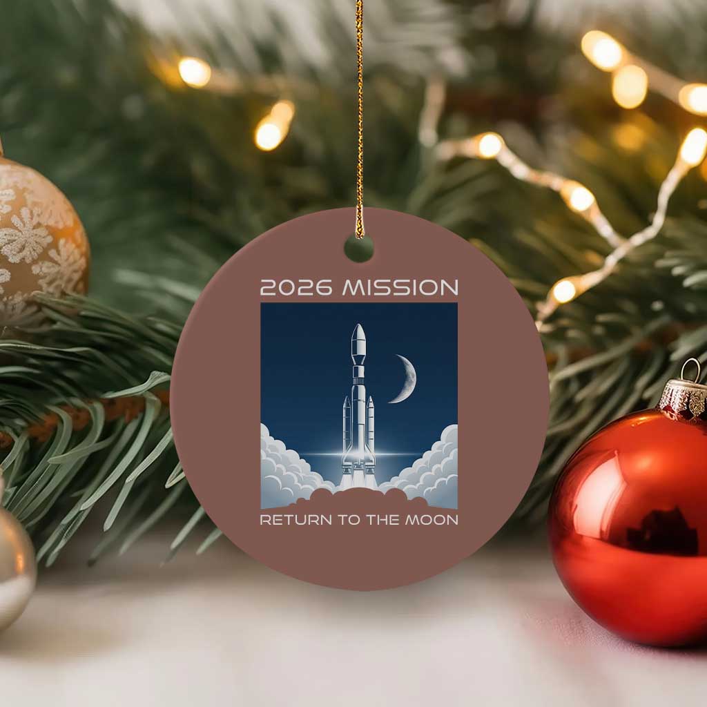 Future Lunar Mission 2026 Ceramic Ornament Rocket Launch Lunar Orbit Space Exploration