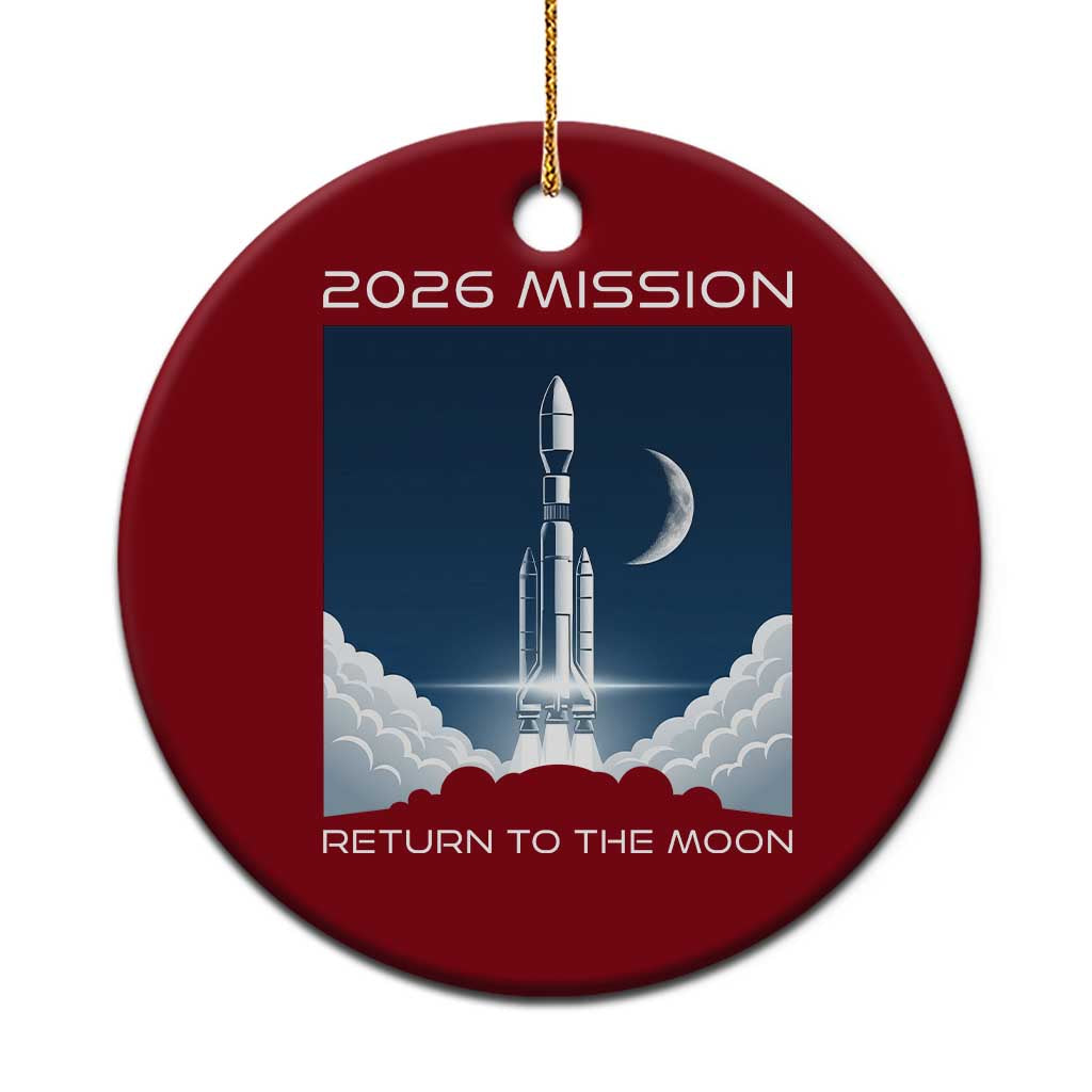 Future Lunar Mission 2026 Ceramic Ornament Rocket Launch Lunar Orbit Space Exploration