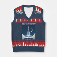 Future Lunar Mission 2026 V-Neck Knit Sweater Vest Rocket Launch Lunar Orbit Space Exploration
