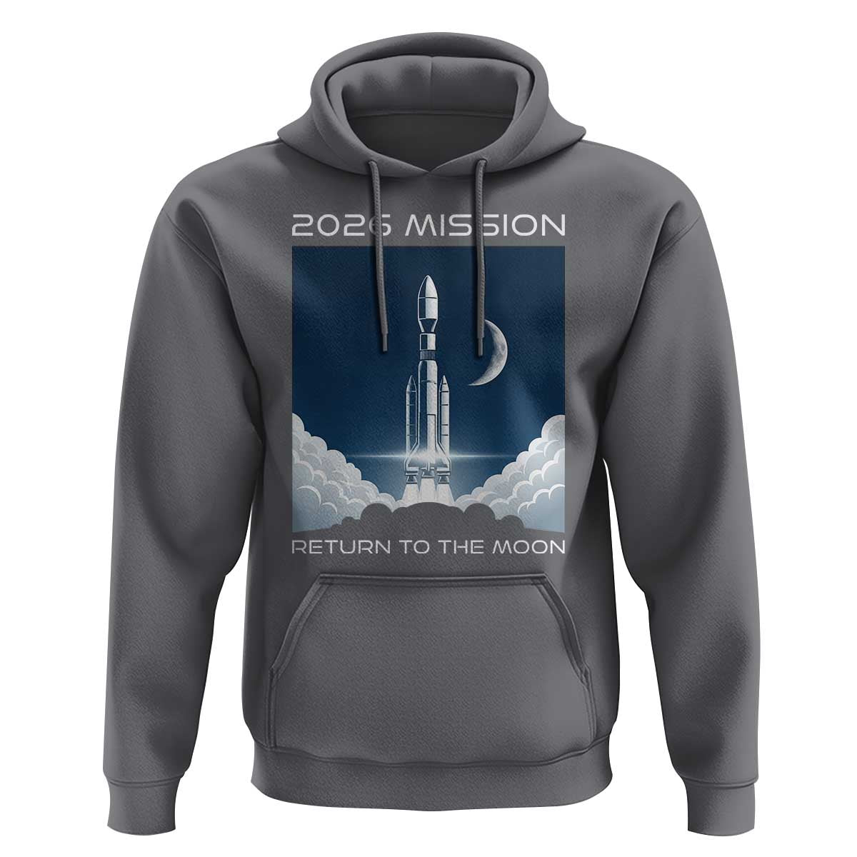 Future Lunar Mission 2026 Hoodie Rocket Launch Lunar Orbit Space Exploration