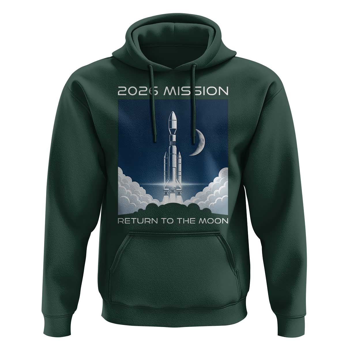 Future Lunar Mission 2026 Hoodie Rocket Launch Lunar Orbit Space Exploration