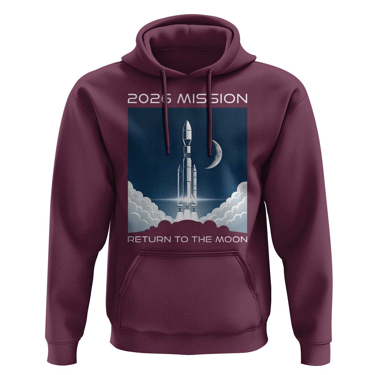 Future Lunar Mission 2026 Hoodie Rocket Launch Lunar Orbit Space Exploration