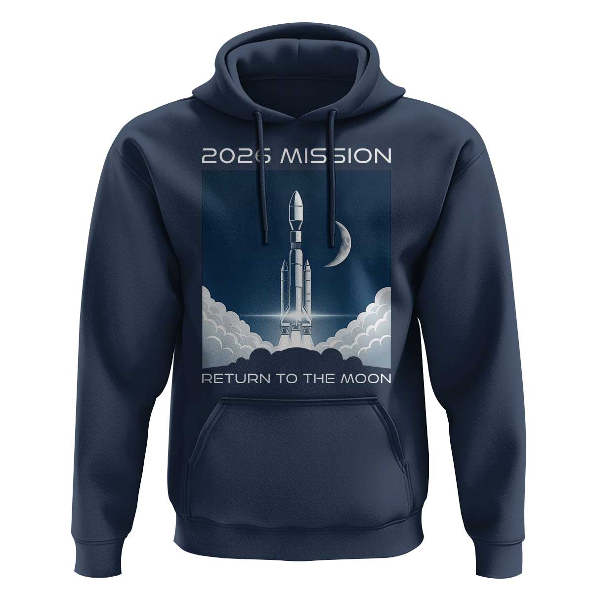 Future Lunar Mission 2026 Hoodie Rocket Launch Lunar Orbit Space Exploration