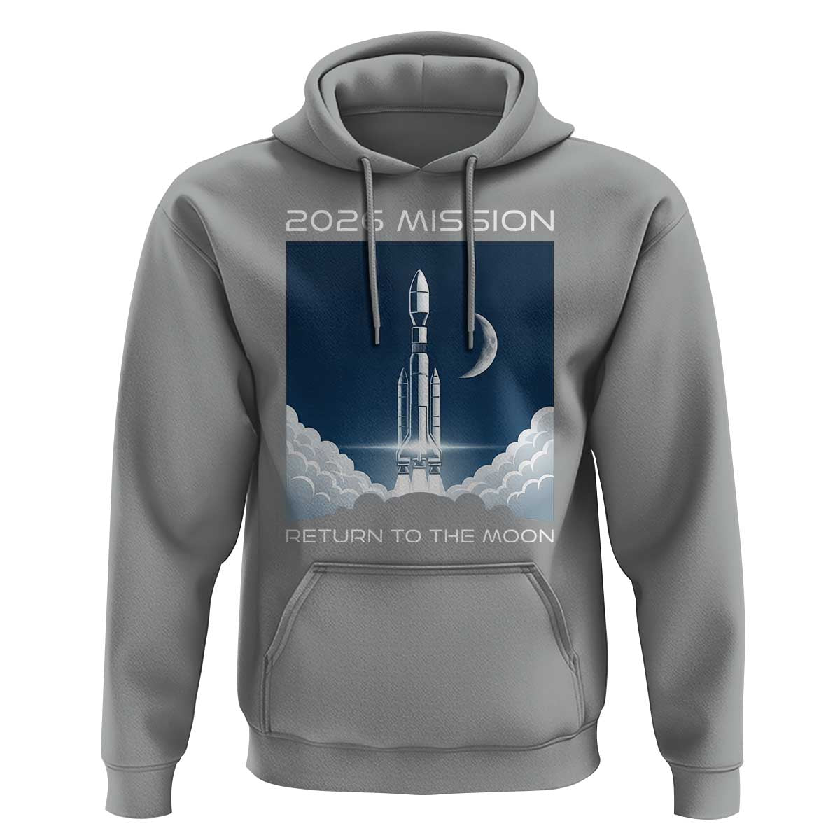 Future Lunar Mission 2026 Hoodie Rocket Launch Lunar Orbit Space Exploration