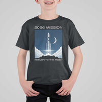Future Lunar Mission 2026 T Shirt For Kid Rocket Launch Lunar Orbit Space Exploration