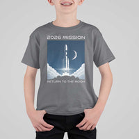 Future Lunar Mission 2026 T Shirt For Kid Rocket Launch Lunar Orbit Space Exploration