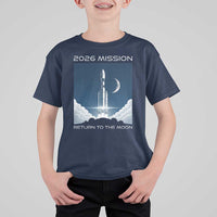 Future Lunar Mission 2026 T Shirt For Kid Rocket Launch Lunar Orbit Space Exploration
