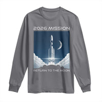 Future Lunar Mission 2026 Long Sleeve Shirt Rocket Launch Lunar Orbit Space Exploration