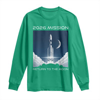 Future Lunar Mission 2026 Long Sleeve Shirt Rocket Launch Lunar Orbit Space Exploration