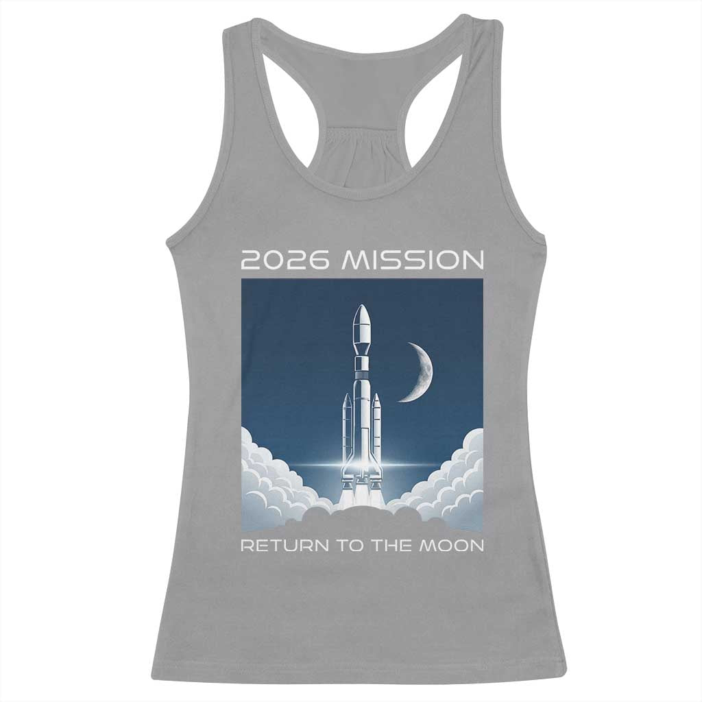 Future Lunar Mission 2026 Racerback Tank Top Rocket Launch Lunar Orbit Space Exploration