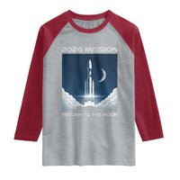 Future Lunar Mission 2026 Raglan Shirt Rocket Launch Lunar Orbit Space Exploration