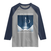 Future Lunar Mission 2026 Raglan Shirt Rocket Launch Lunar Orbit Space Exploration