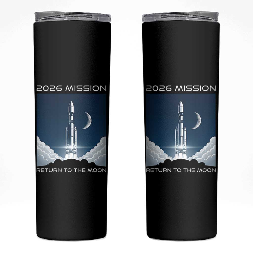 Future Lunar Mission 2026 Skinny Tumbler Rocket Launch Lunar Orbit Space Exploration