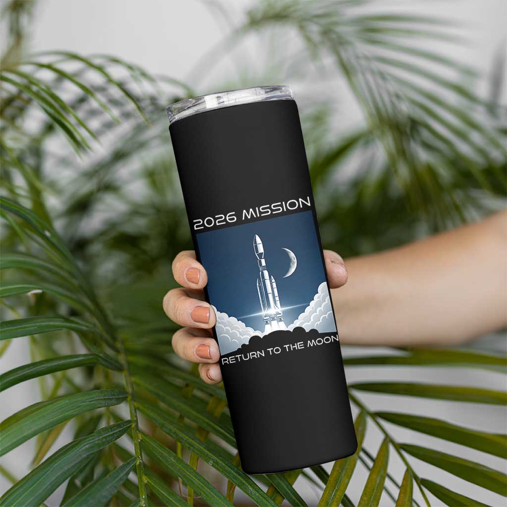 Future Lunar Mission 2026 Skinny Tumbler Rocket Launch Lunar Orbit Space Exploration