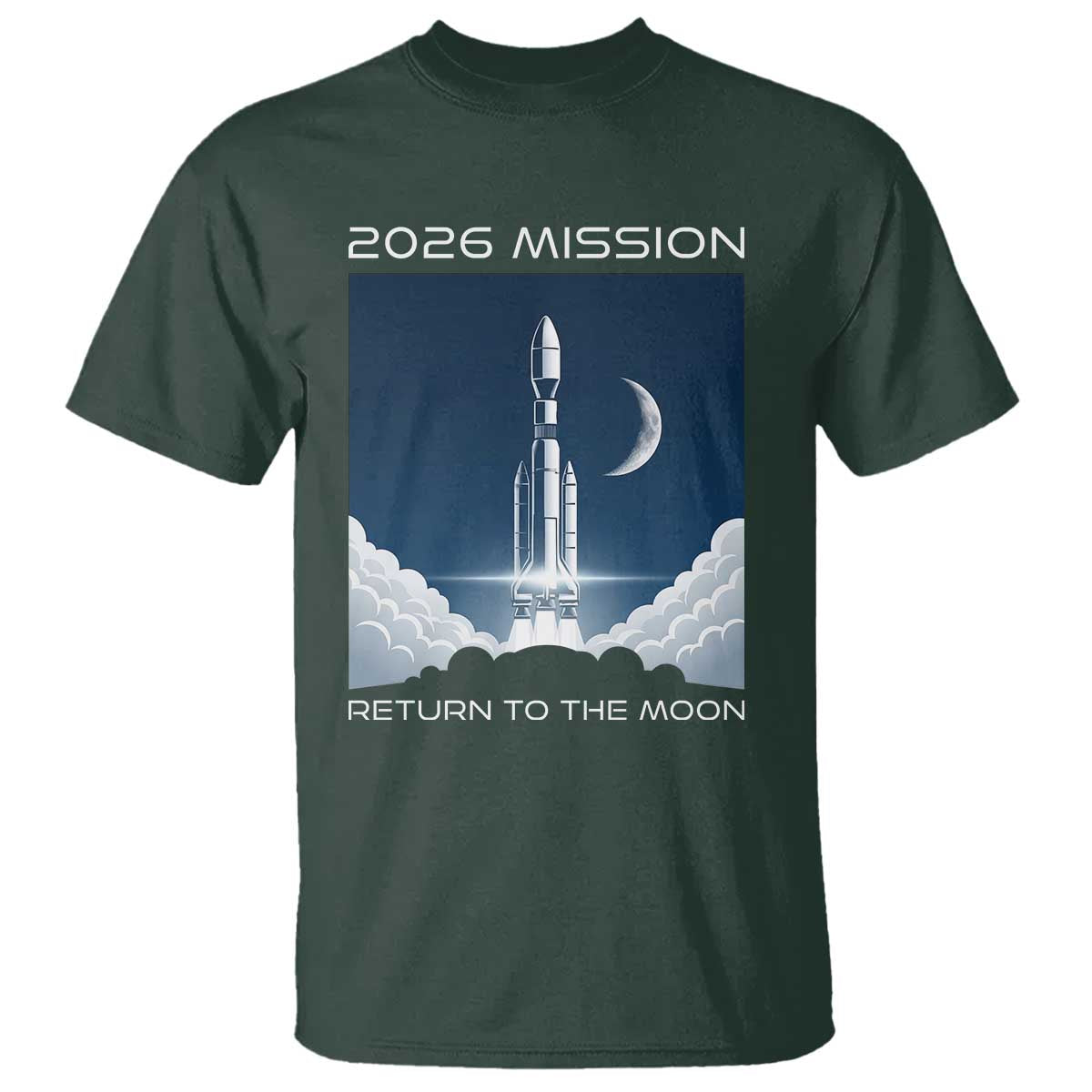 Future Lunar Mission 2026 T Shirt Rocket Launch Lunar Orbit Space Exploration