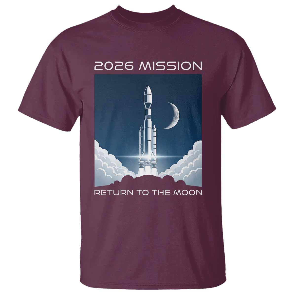 Future Lunar Mission 2026 T Shirt Rocket Launch Lunar Orbit Space Exploration