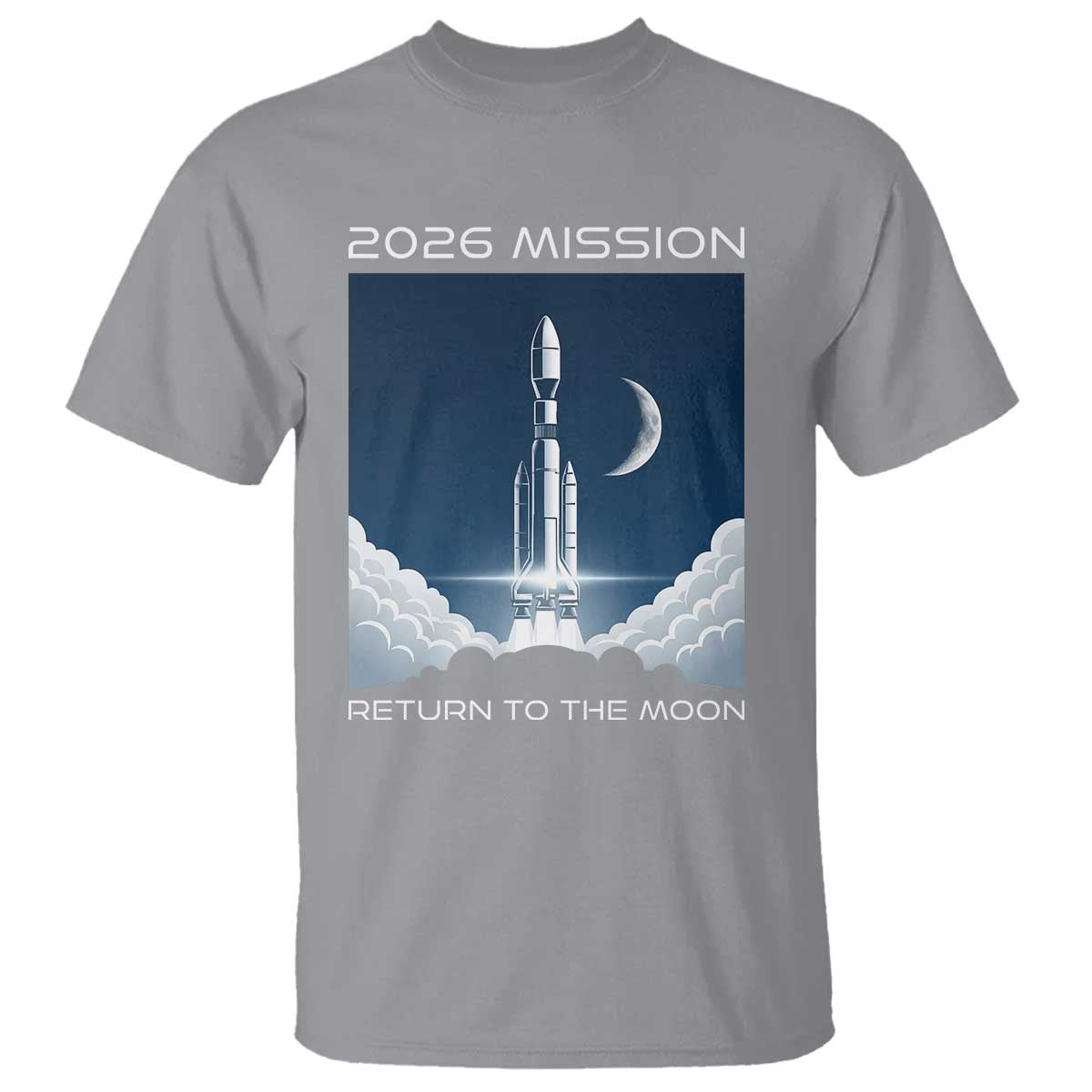 Future Lunar Mission 2026 T Shirt Rocket Launch Lunar Orbit Space Exploration