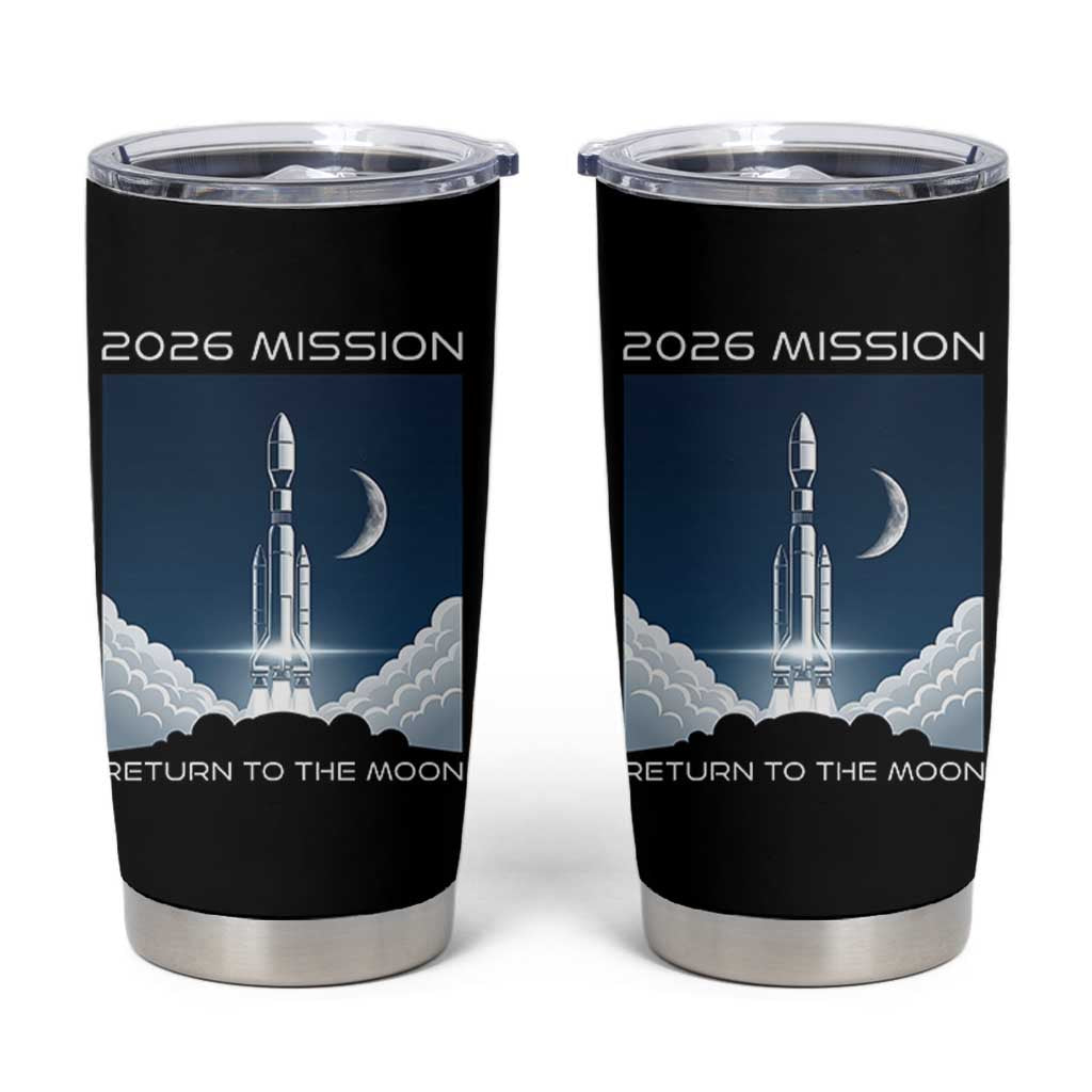 Future Lunar Mission 2026 Tumbler Cup Rocket Launch Lunar Orbit Space Exploration