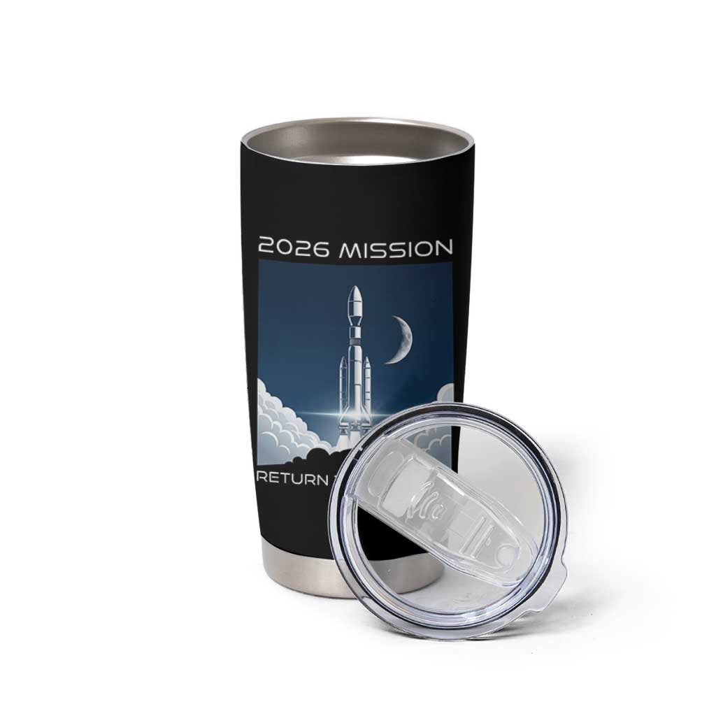 Future Lunar Mission 2026 Tumbler Cup Rocket Launch Lunar Orbit Space Exploration
