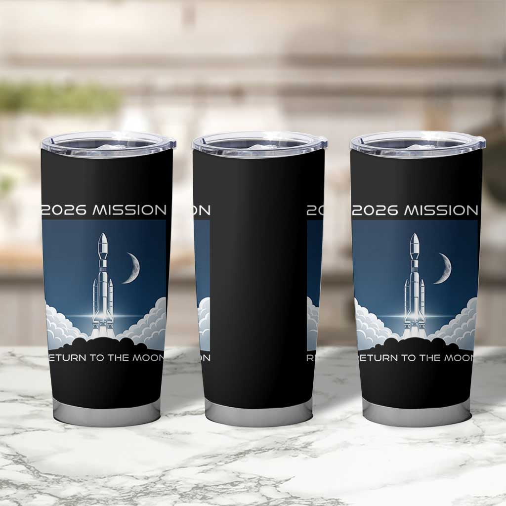 Future Lunar Mission 2026 Tumbler Cup Rocket Launch Lunar Orbit Space Exploration