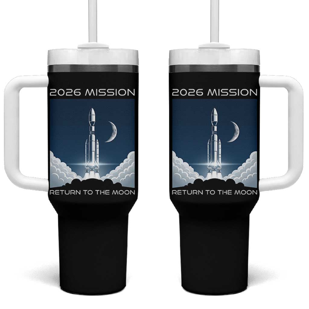 Future Lunar Mission 2026 Tumbler With Handle Rocket Launch Lunar Orbit Space Exploration