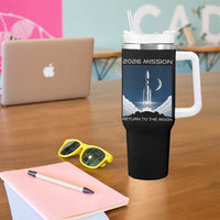 Future Lunar Mission 2026 Tumbler With Handle Rocket Launch Lunar Orbit Space Exploration