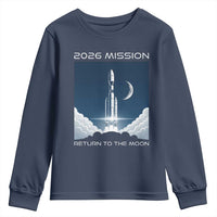 Future Lunar Mission 2026 Youth Sweatshirt Rocket Launch Lunar Orbit Space Exploration