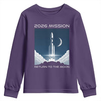 Future Lunar Mission 2026 Youth Sweatshirt Rocket Launch Lunar Orbit Space Exploration