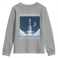 Future Lunar Mission 2026 Youth Sweatshirt Rocket Launch Lunar Orbit Space Exploration