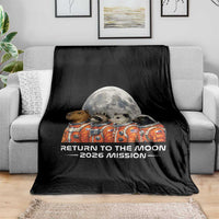 2026 Mission Lunar Orbit Animal Crew Throw Blanket Funny Capybara Raccoon Opossum Skunk Astronauts