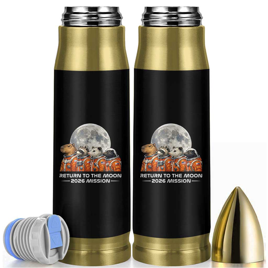 2026 Mission Lunar Orbit Animal Crew Bullet Tumbler Funny Capybara Raccoon Opossum Skunk Astronauts