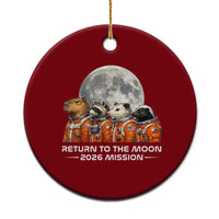 2026 Mission Lunar Orbit Animal Crew Ceramic Ornament Funny Capybara Raccoon Opossum Skunk Astronauts