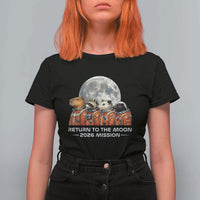 2026 Mission Lunar Orbit Animal Crew T Shirt For Women Funny Capybara Raccoon Opossum Skunk Astronauts