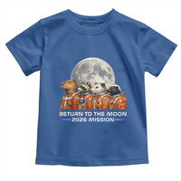 2026 Mission Lunar Orbit Animal Crew Toddler T Shirt Funny Capybara Raccoon Opossum Skunk Astronauts