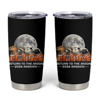 2026 Mission Lunar Orbit Animal Crew Tumbler Cup Funny Capybara Raccoon Opossum Skunk Astronauts