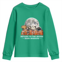 2026 Mission Lunar Orbit Animal Crew Youth Sweatshirt Funny Capybara Raccoon Opossum Skunk Astronauts