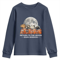 2026 Mission Lunar Orbit Animal Crew Youth Sweatshirt Funny Capybara Raccoon Opossum Skunk Astronauts