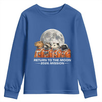 2026 Mission Lunar Orbit Animal Crew Youth Sweatshirt Funny Capybara Raccoon Opossum Skunk Astronauts