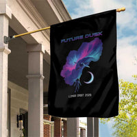 Future Dusk Lunar Orbit 2026 Garden Flag Cosmic Nebula Astronaut n Satellite Space Exploration