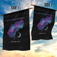 Future Dusk Lunar Orbit 2026 Garden Flag Cosmic Nebula Astronaut n Satellite Space Exploration