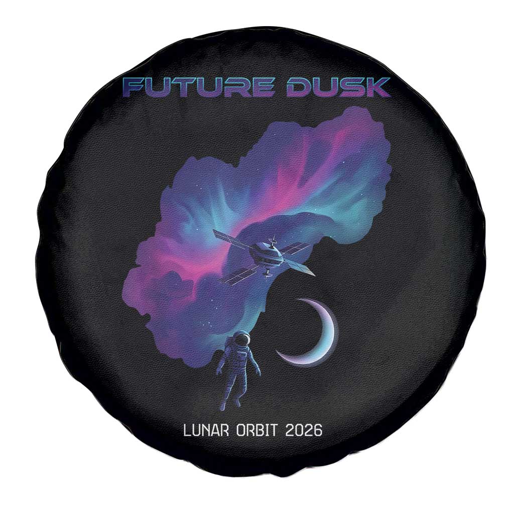 Future Dusk Lunar Orbit 2026 Spare Tire Cover Cosmic Nebula Astronaut n Satellite Space Exploration