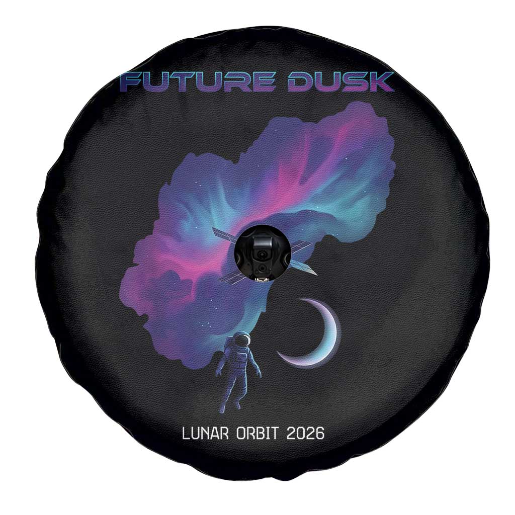 Future Dusk Lunar Orbit 2026 Spare Tire Cover Cosmic Nebula Astronaut n Satellite Space Exploration