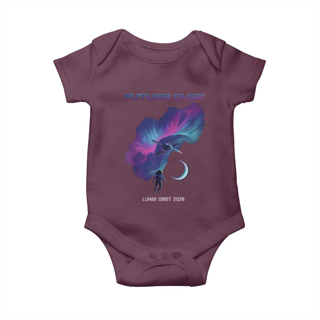 Future Dusk Lunar Orbit 2026 Baby Onesie Cosmic Nebula Astronaut n Satellite Space Exploration