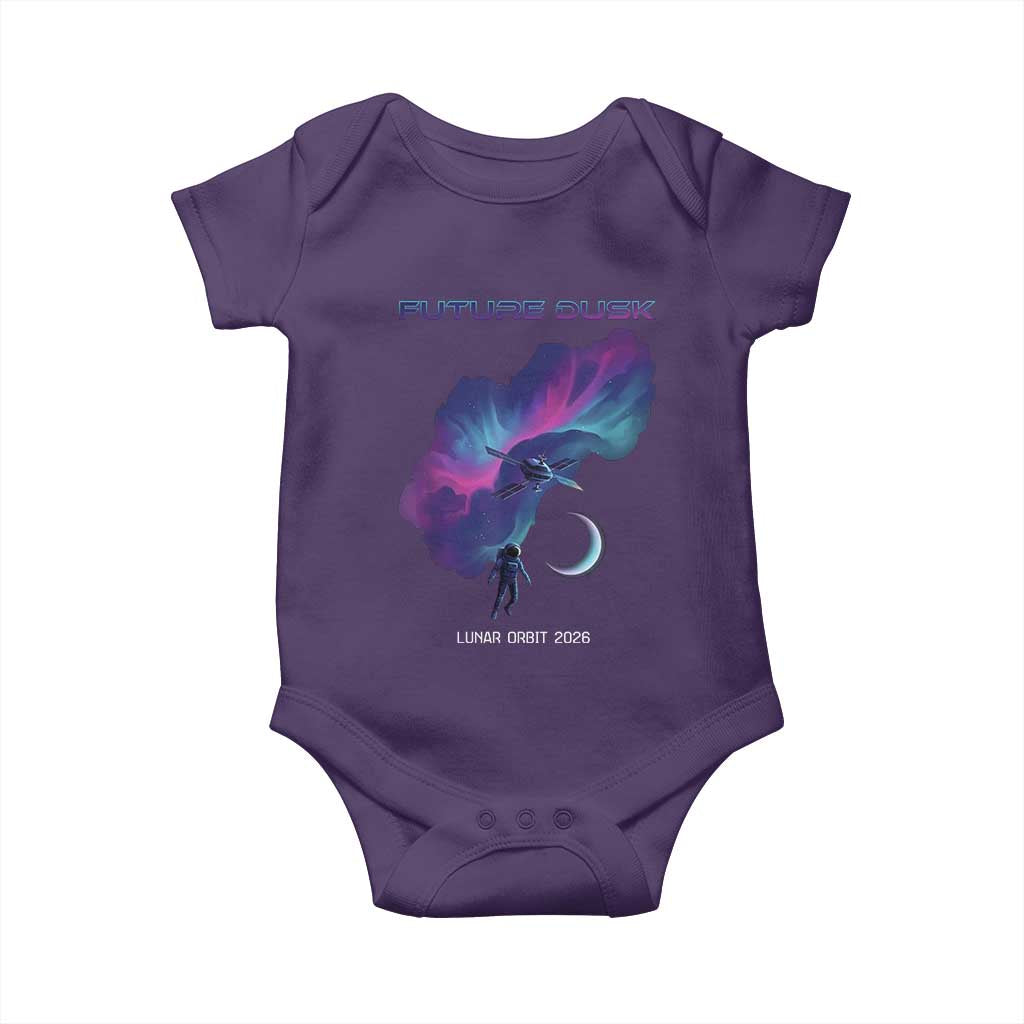 Future Dusk Lunar Orbit 2026 Baby Onesie Cosmic Nebula Astronaut n Satellite Space Exploration