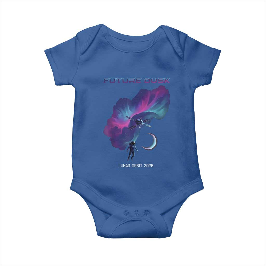Future Dusk Lunar Orbit 2026 Baby Onesie Cosmic Nebula Astronaut n Satellite Space Exploration