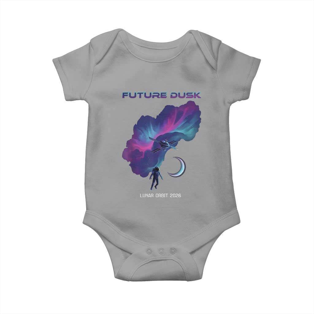Future Dusk Lunar Orbit 2026 Baby Onesie Cosmic Nebula Astronaut n Satellite Space Exploration