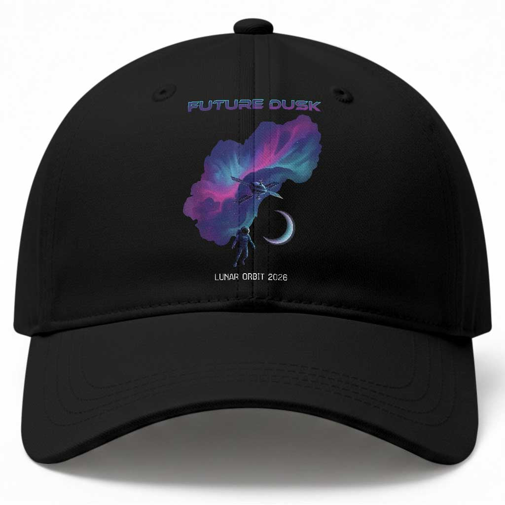 Future Dusk Lunar Orbit 2026 Baseball Cap Cosmic Nebula Astronaut n Satellite Space Exploration
