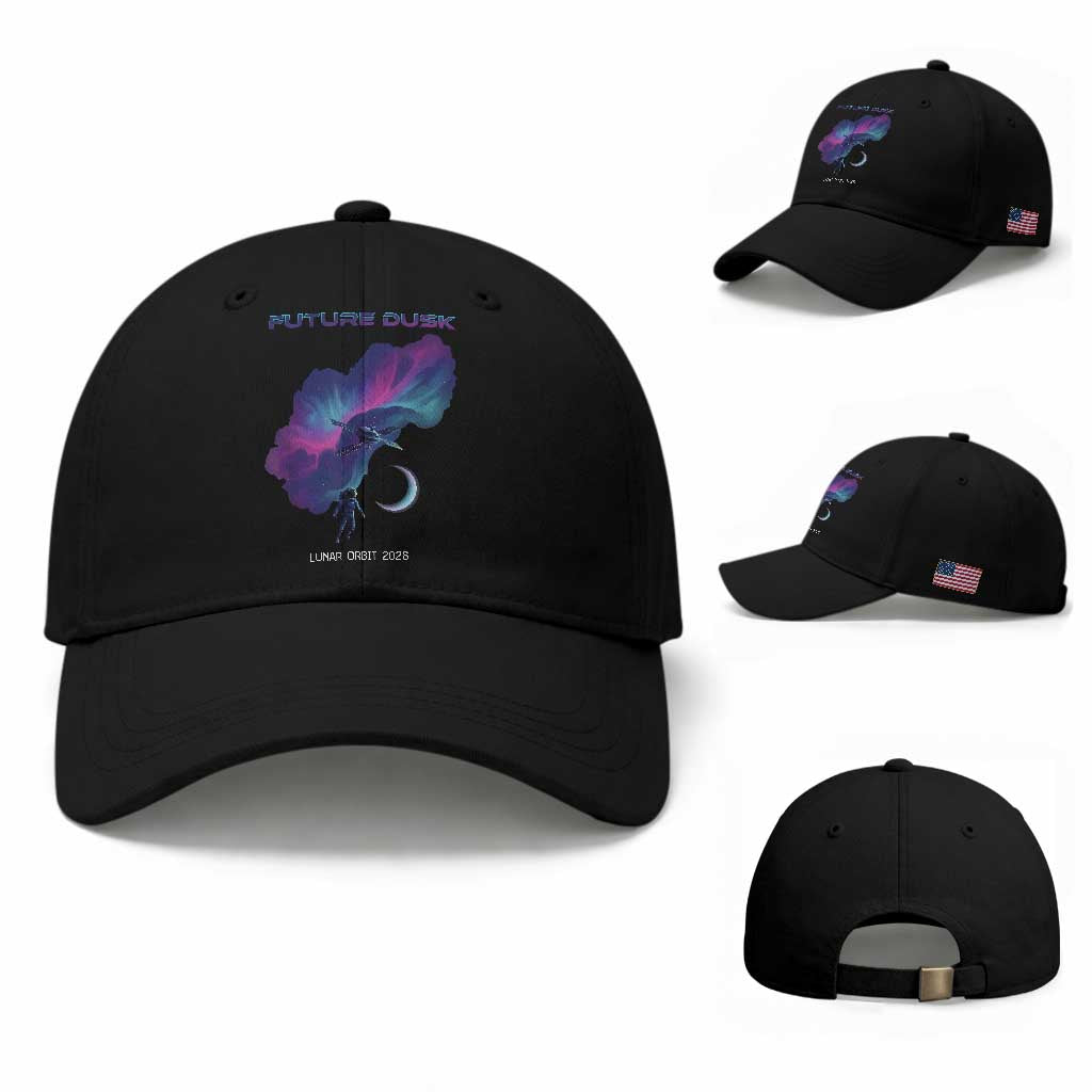 Future Dusk Lunar Orbit 2026 Baseball Cap Cosmic Nebula Astronaut n Satellite Space Exploration
