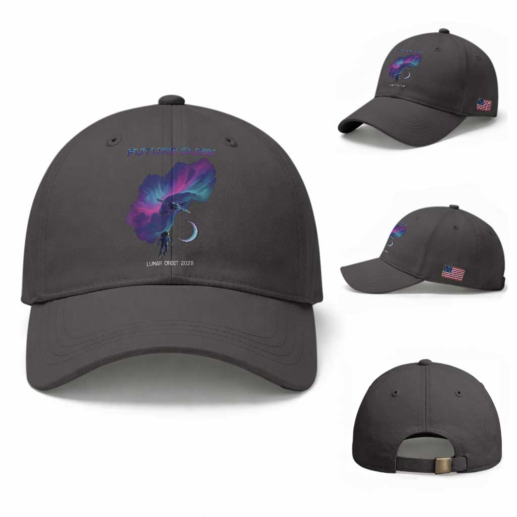 Future Dusk Lunar Orbit 2026 Baseball Cap Cosmic Nebula Astronaut n Satellite Space Exploration