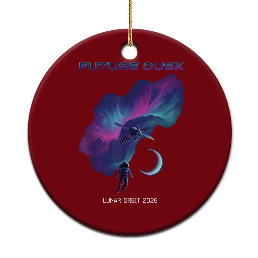 Future Dusk Lunar Orbit 2026 Ceramic Ornament Cosmic Nebula Astronaut n Satellite Space Exploration